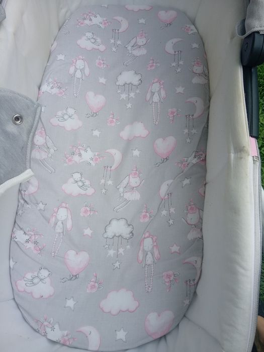 Wózek  szaro - różowy 3w1 Milu kids Starlet . Dla dziewczynki