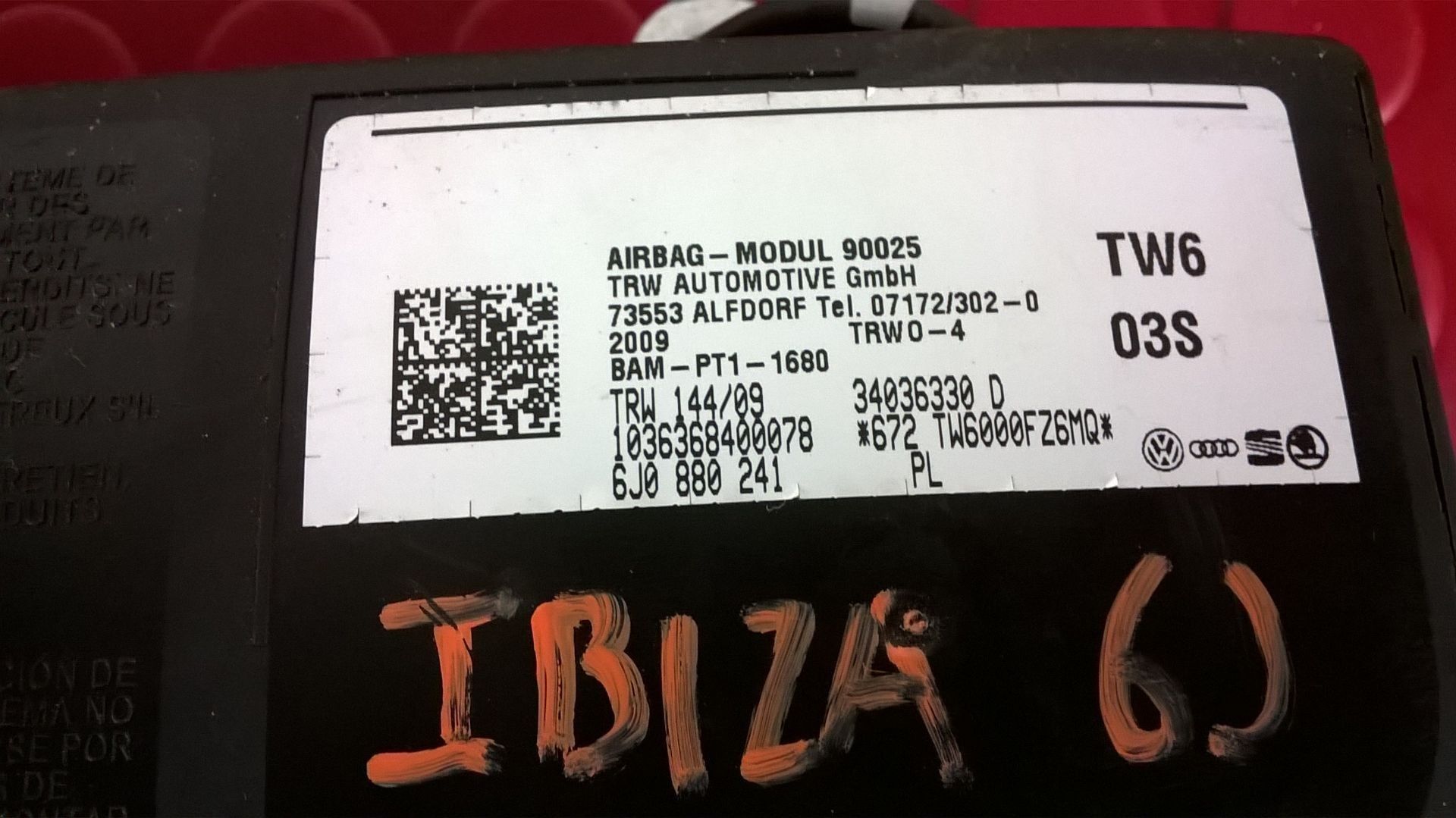 Airbag Banco Esquerdo [Seat Ibiza 6J]