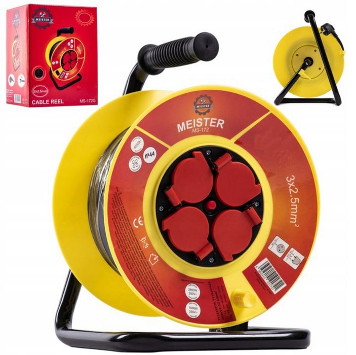 Przedłużacz bębnowy elektryczny 50M 3x2,5mm budowlany wodoodporny