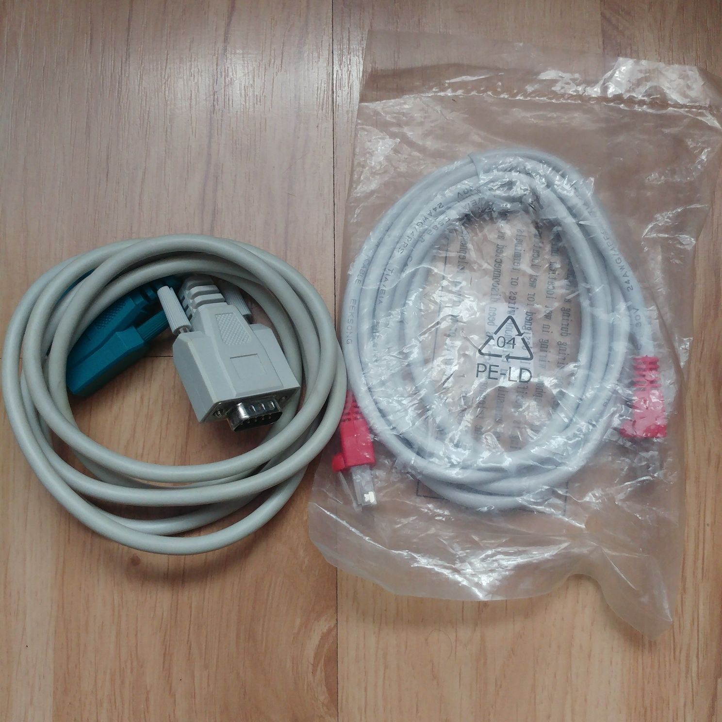 Kabel do komputera COM 1,5m i do internetu RJ45.