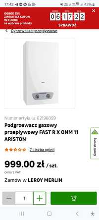 Podgrzewać wody przypływowy Ariston