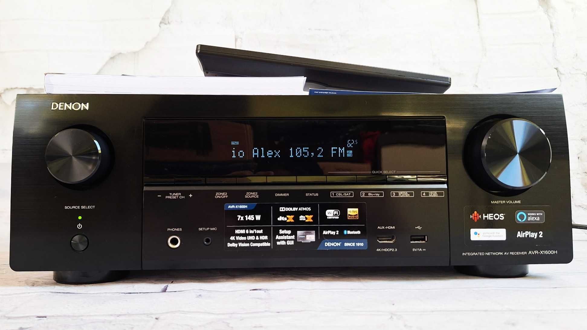 Amplituner  Denon Avr X  1600 Bluetooth Dolby Atmos WiFi wzmacniacz