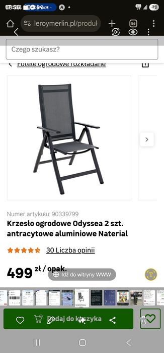 Krzesło ogrodowe składane Odyssea 4 szt.