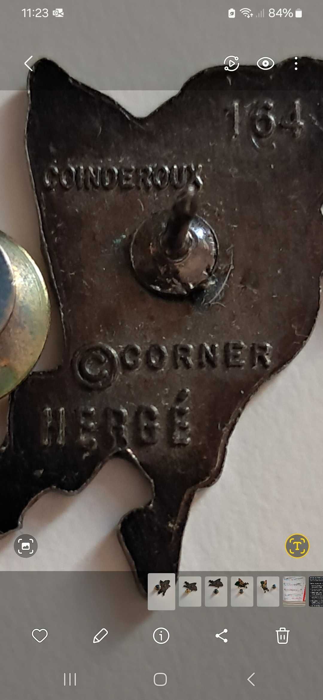 Antiguidade Pin Tintin vintage Corner Coinderoux ref 168