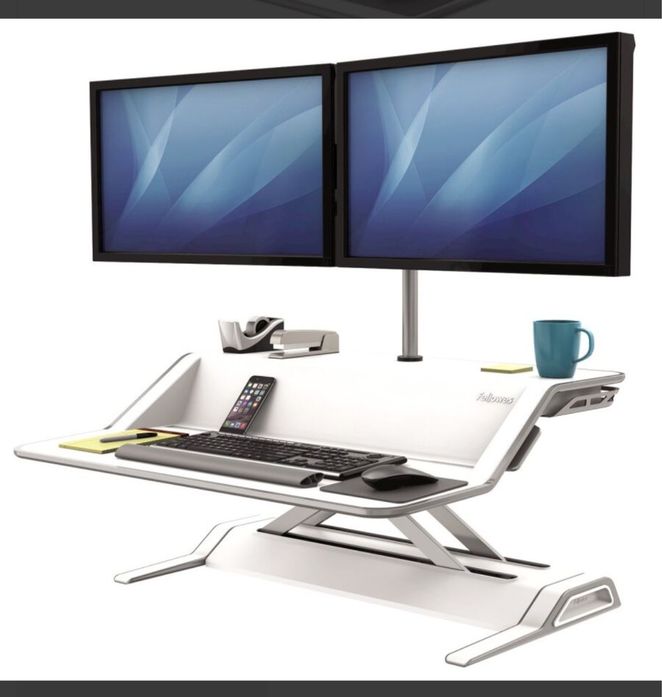 Stanowisko do pracy Sit-Stand Lotus™ - białe biurko regulowane