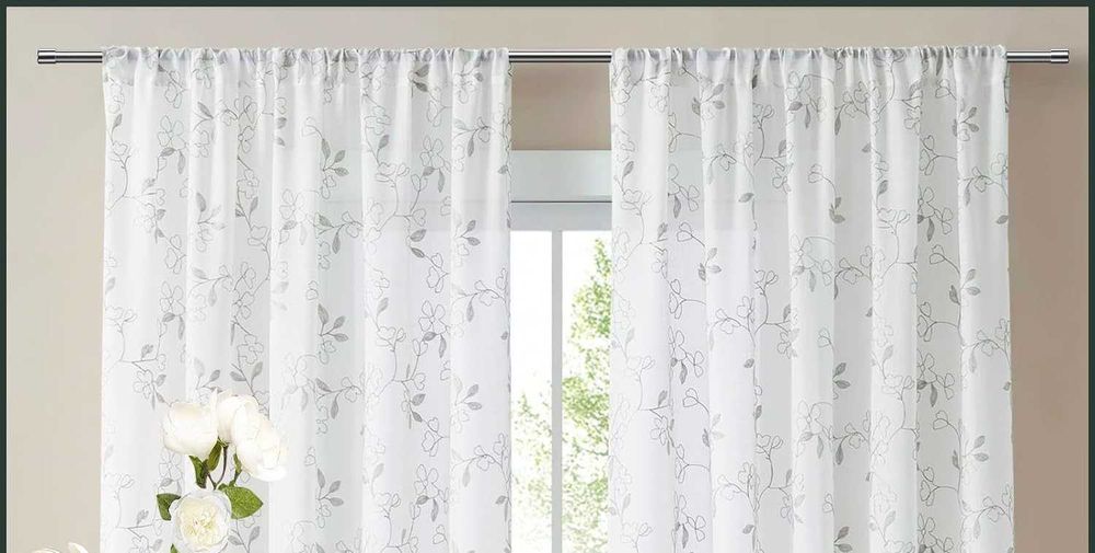 Regulowany karnisz okienny 76-226 cm – metalowy, srebrny