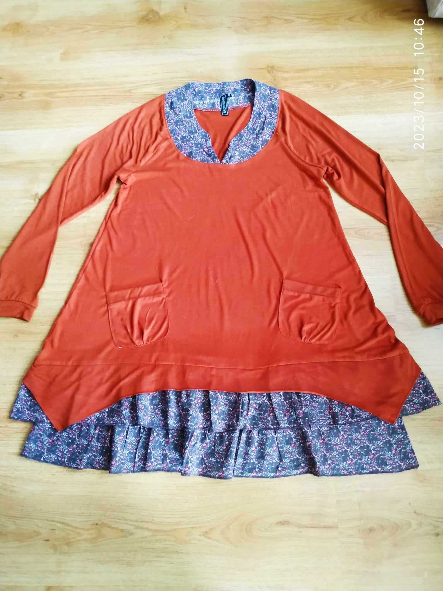 Sukienka tunika miedziana Rainbow 40/42 L/XL