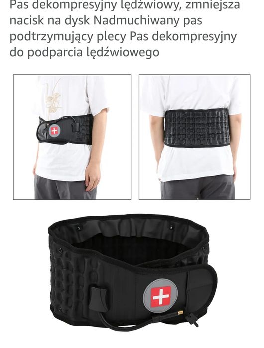 Pas dekompresyjny lędźwiowy, zmniejsza nacisk na dysk Nadmuchiwany pas