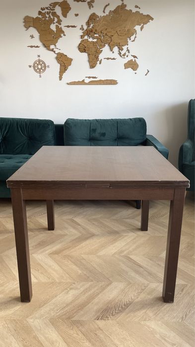 Stół rozkladany drewniany brązowy bjurst ikea