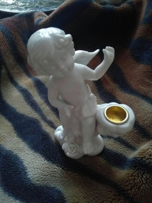 Ангел порцеляна (фарфор) підсвічник