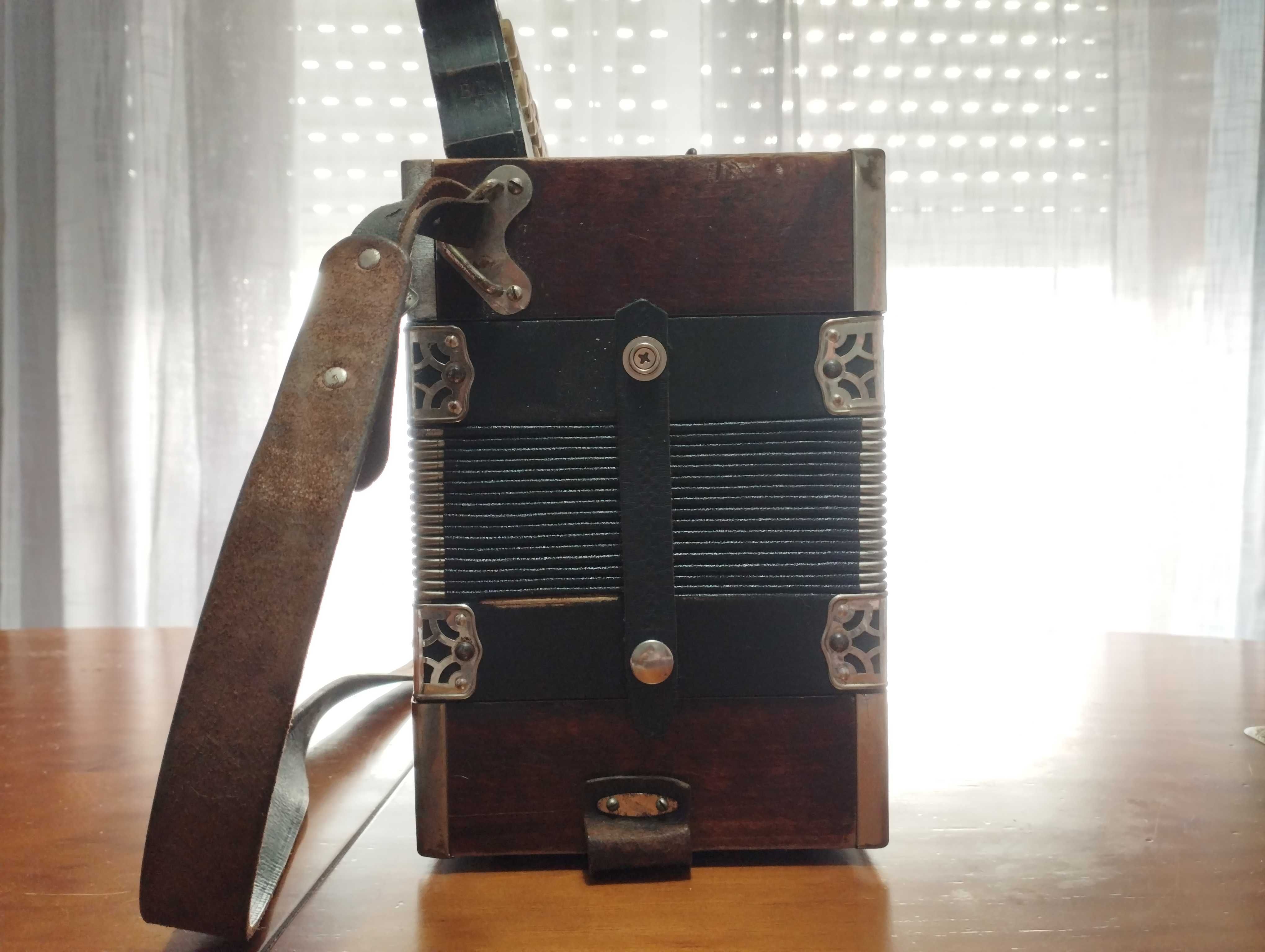 Concertina HohnerPiccola Vintage Funcional Raro Placa Fritz Bär(Suíça)