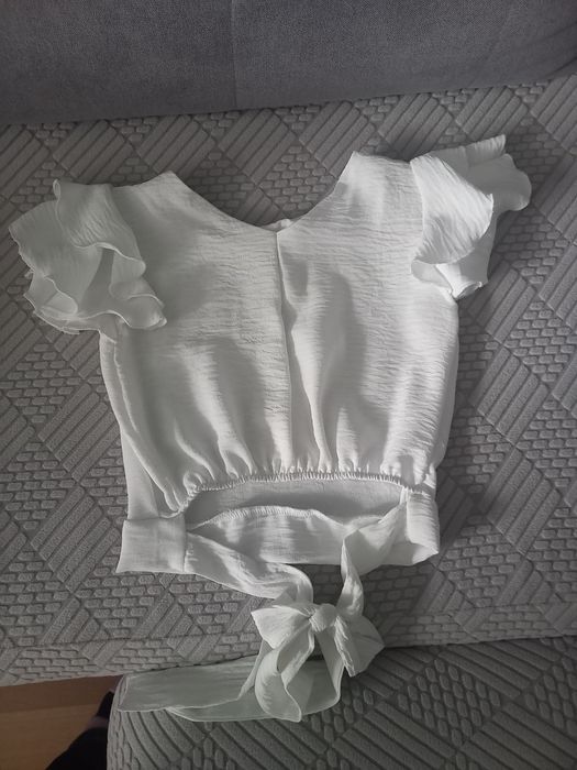 Biały letni dziewczęcy komplet 134