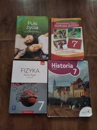Podręczniki dla klasy siódmej biologia,historia,fizyka,religia polski