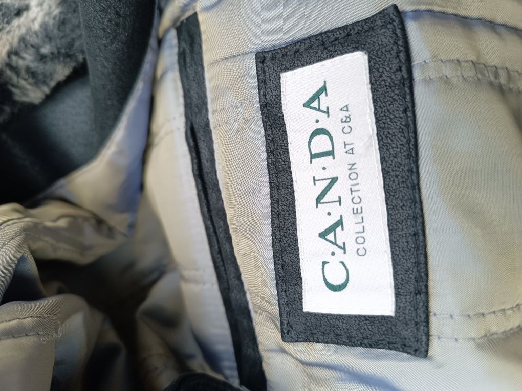 Nowa zamszowa brązowa kurtka Leather Genuine Canda rozm. S