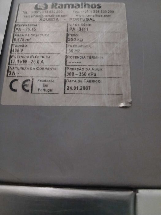 Forno elétrico Ramalhos terminal cozedura 2 camaras 1 tab com estufa