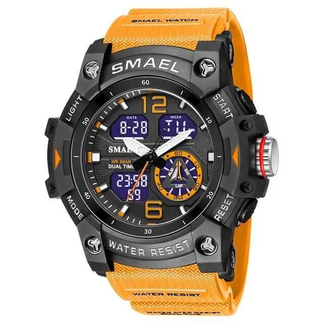 Mlitarny Zegarek Smael pomarańczowy wojskowy elektroniczny sportowy