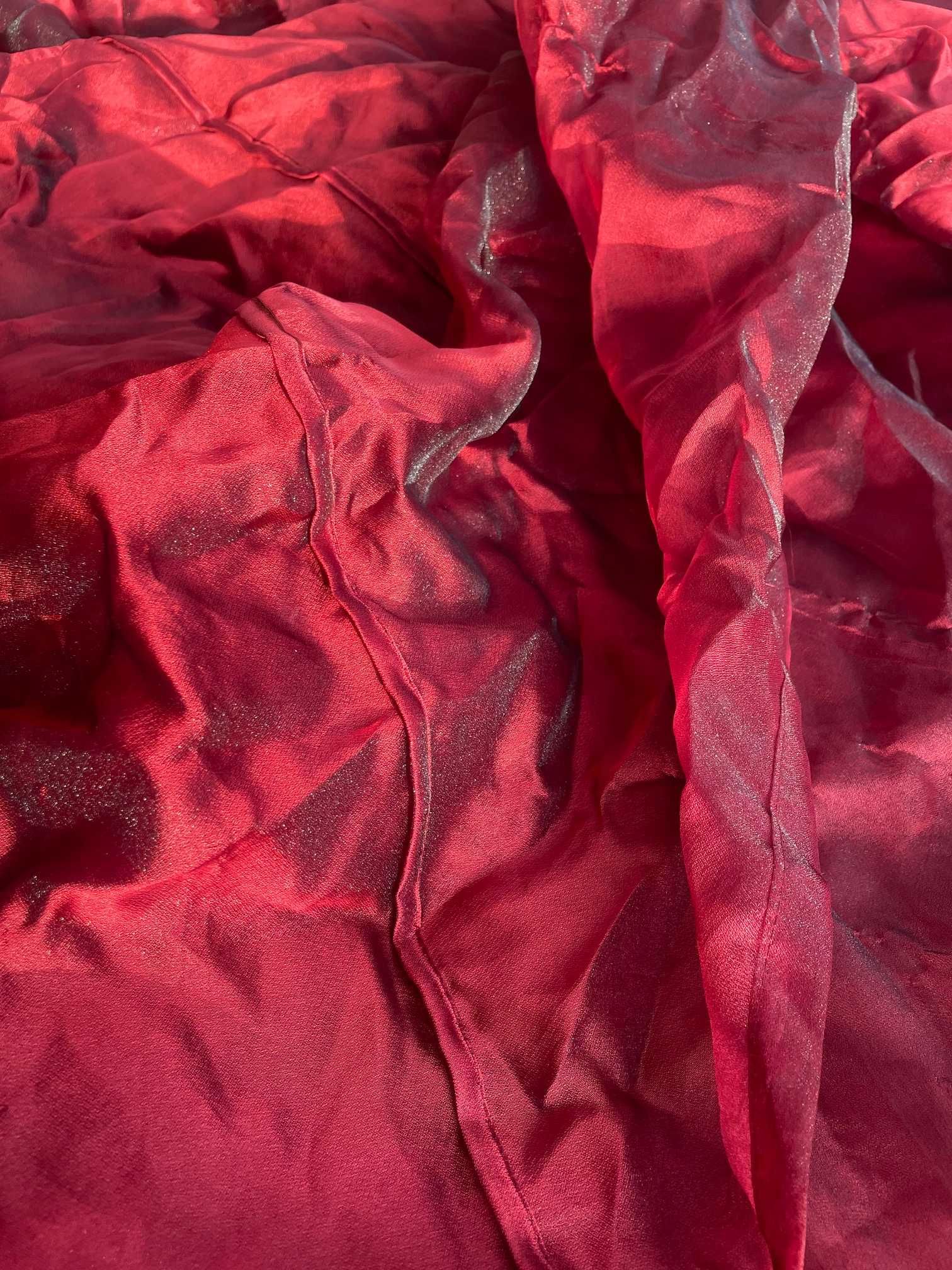Tiul zasłona czerwona firana 150 x 600 cm