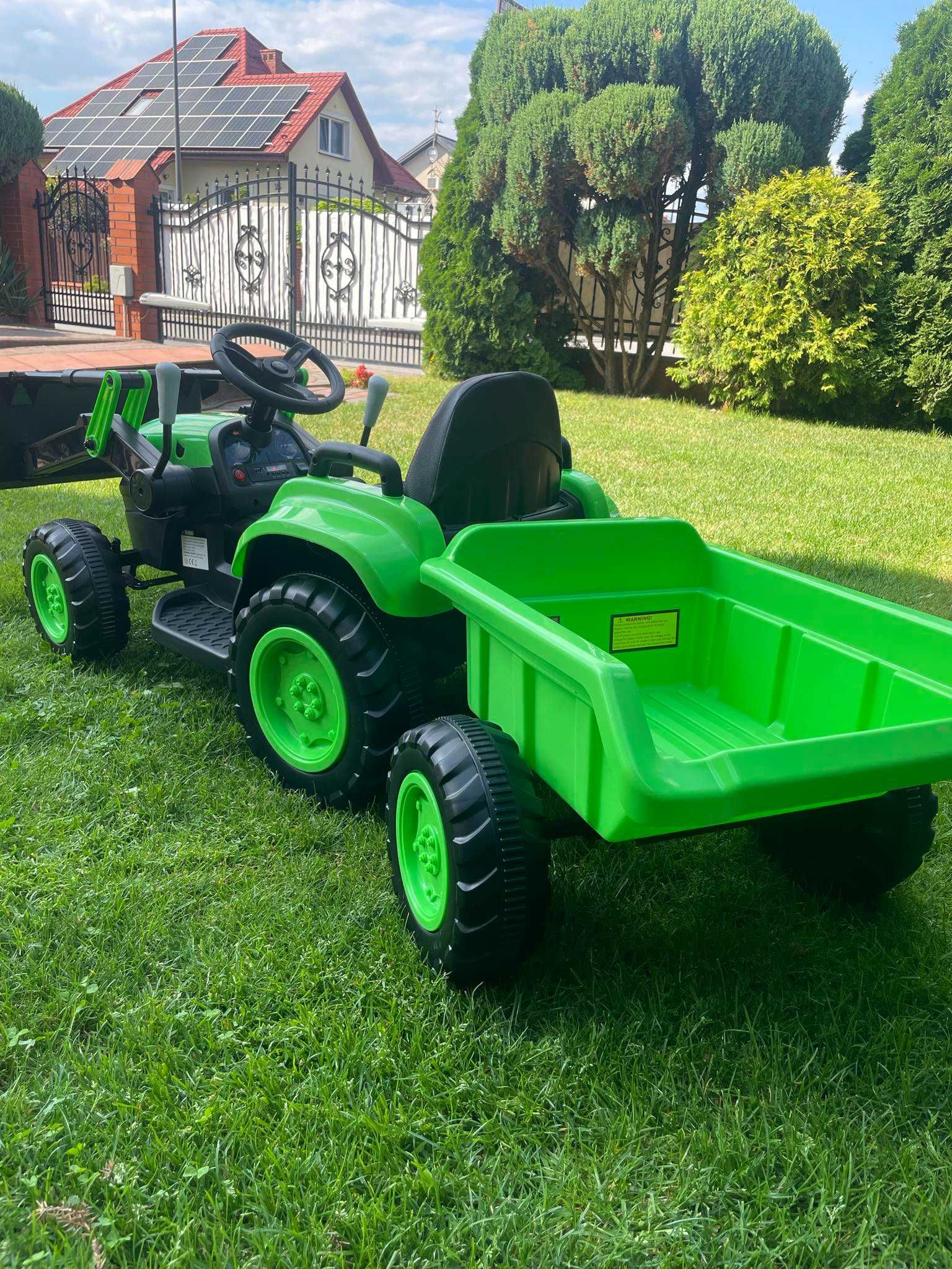 Traktor na akumulator 12V 2x45W z przyczepką i łyżką KOPARKA KOPARA