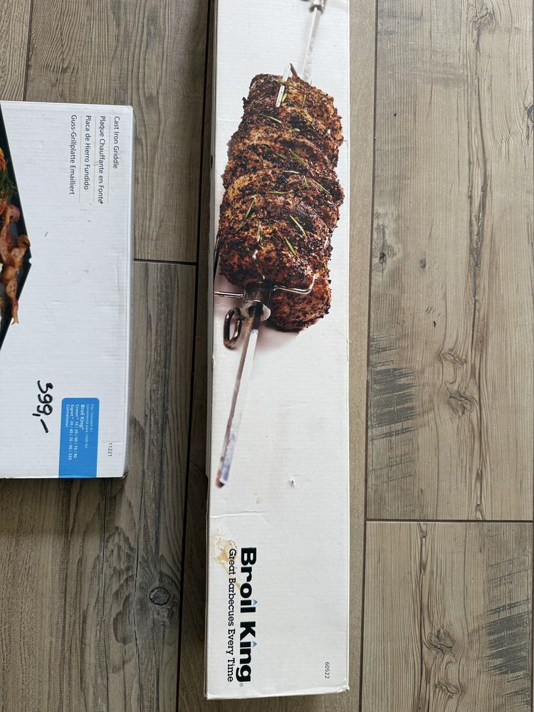 Broil King - Zestaw rożna obrotowego i płyta żeliwna NOWE