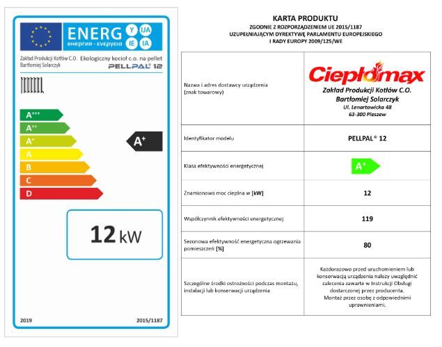 Kocioł piec 12kW z podajnikiem na pellet DOTACJA Pellpal Pleszew ZUM