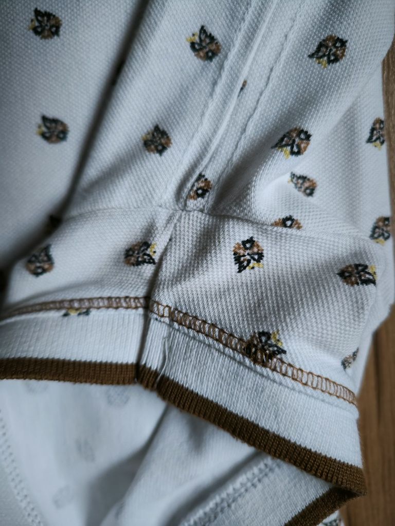 Pepe Jeans koszulka Polo S Męska biała wzorzysta krótki rękaw