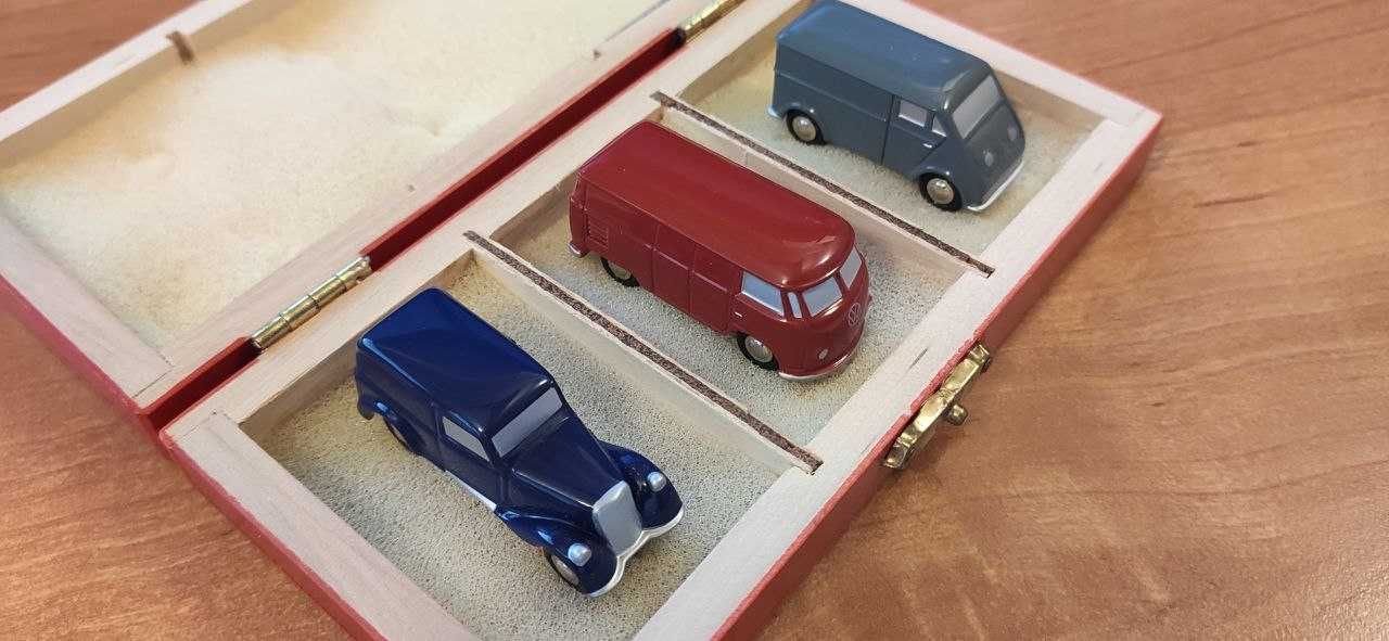 Schuco 01719 Piccolo Set 2001 DKW Metzgerwagen VW Bus MB 170V OVP