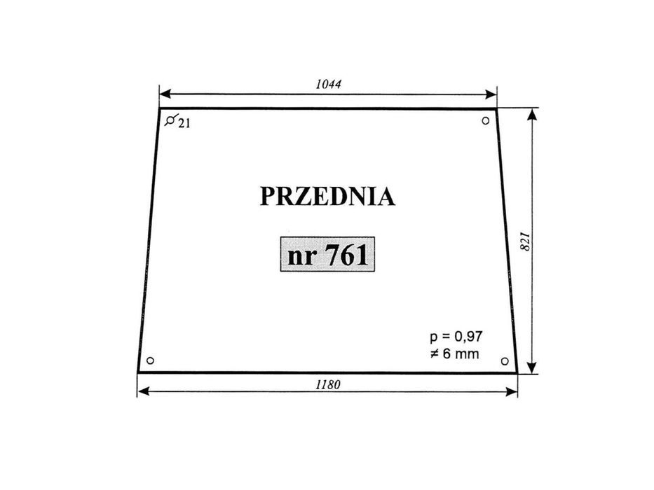 szyba przednia massey ferguson landini 761