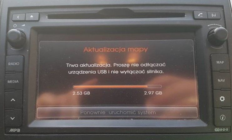 Kia Hyundai Mapy Europa 2025 Radary Polskie menu Android Auto CarPlay