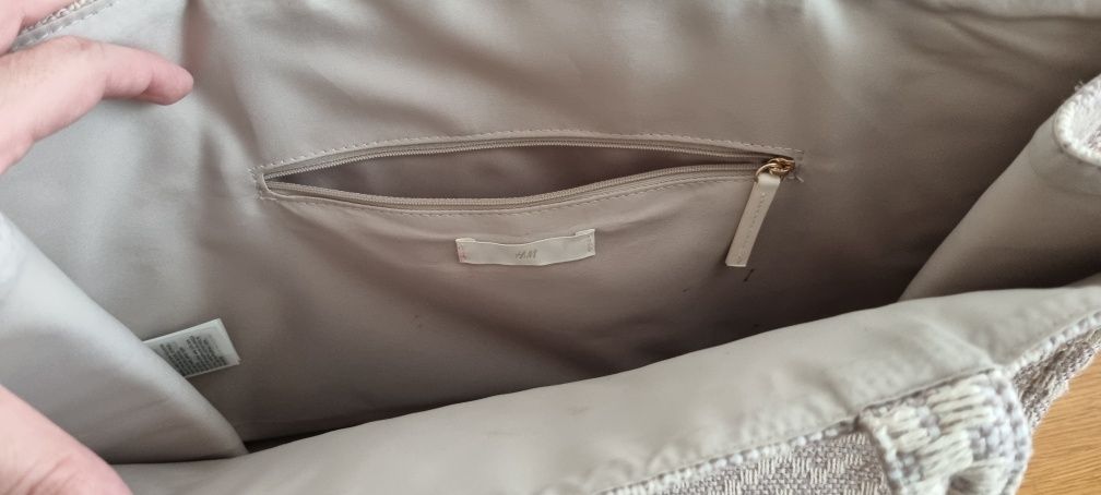 Torebka torba h&m a4 żakardowa tkanina