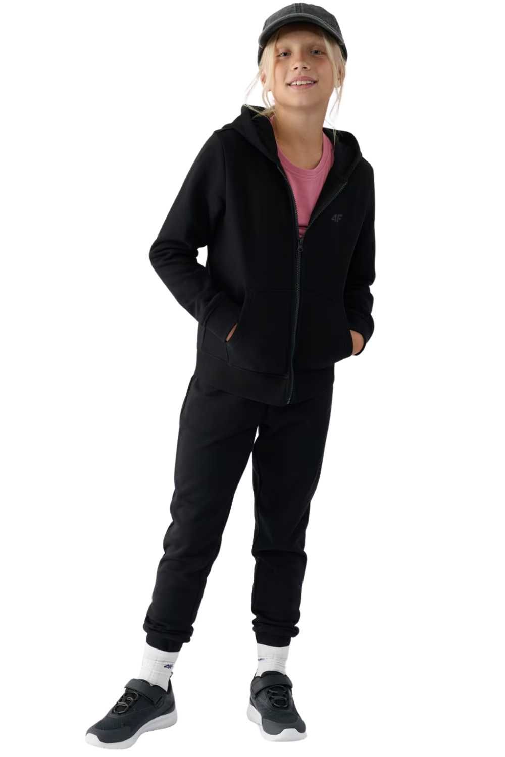Bluza 4F rozpinana z kapturem dziewczęca sportowa wygodna r. 134