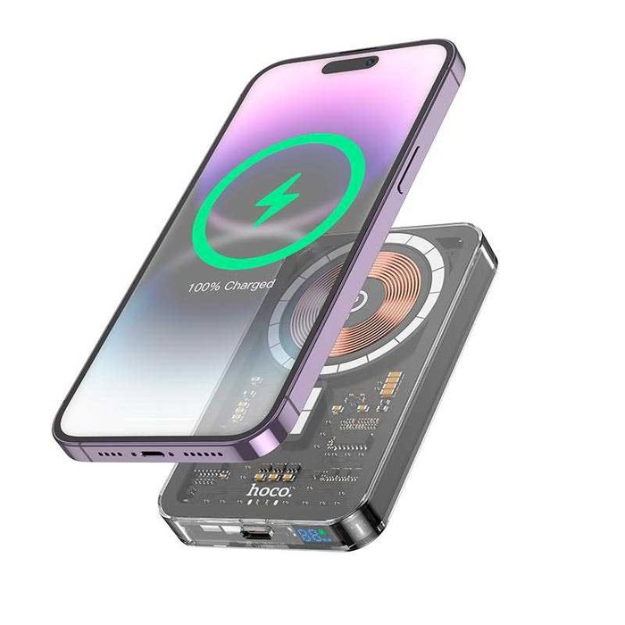 Компактный повербанк HOCO Q14 5000 mAh power bank с MagSafe для iPhone