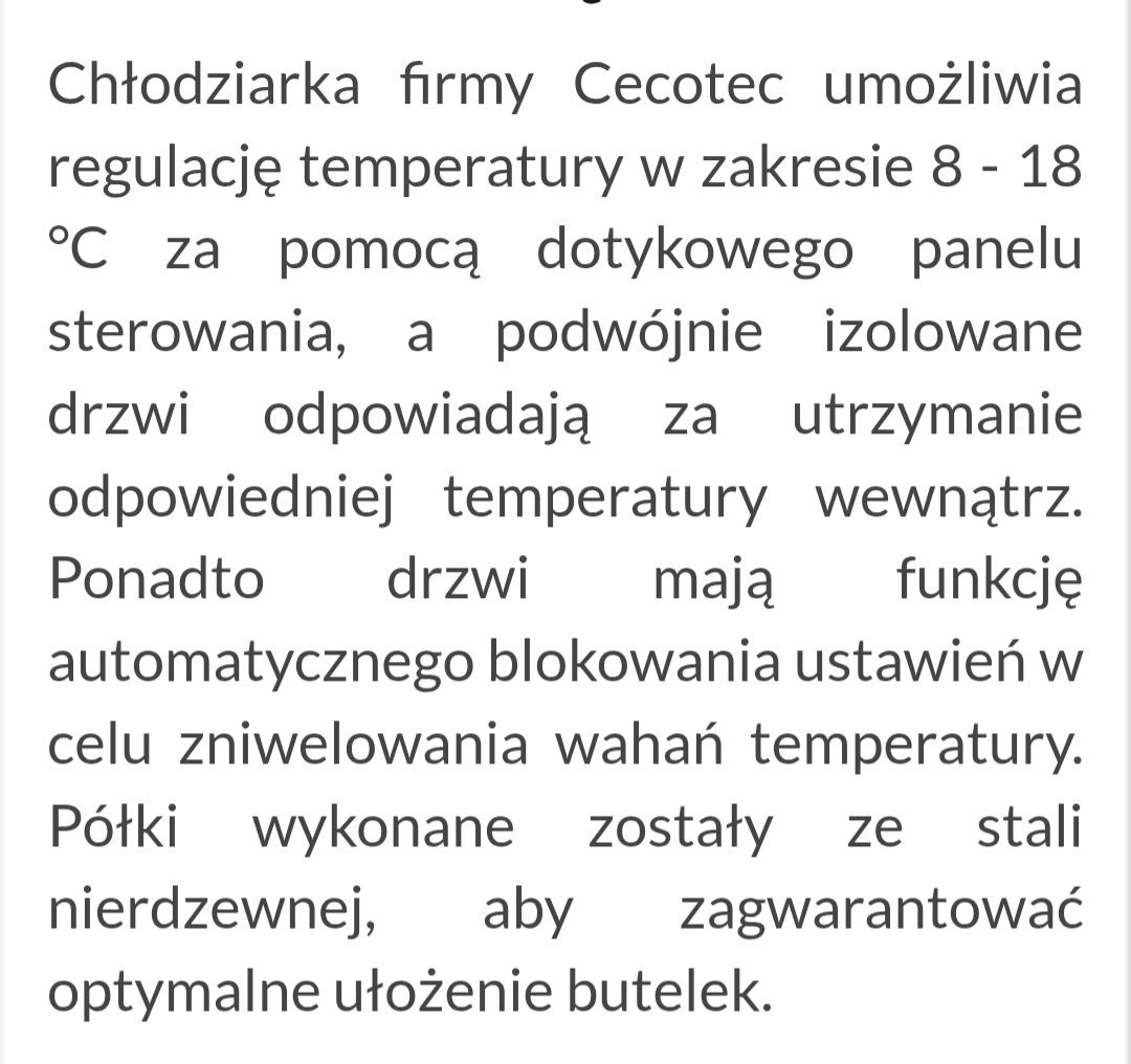 Chłodziarka Cecotec Grand Sommelier 800 CoolCrystal
