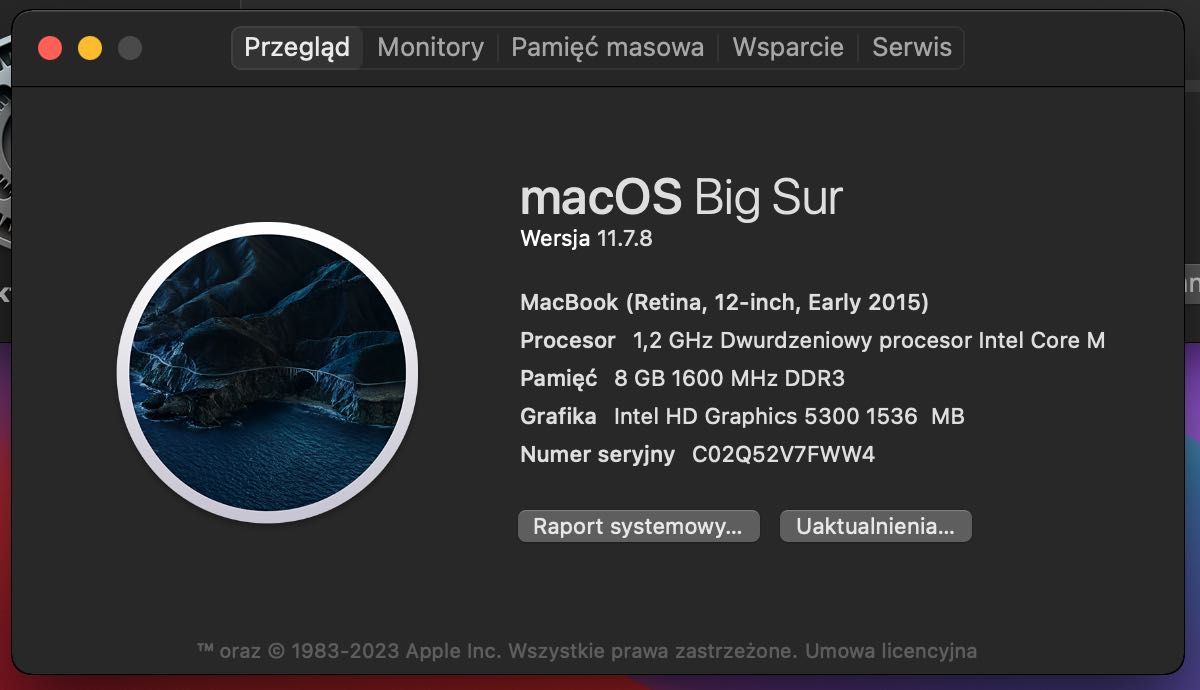 Apple MacBook Retina 5Y71/8GB/512 SSD/MacOS Big Sur - Silver - A1534