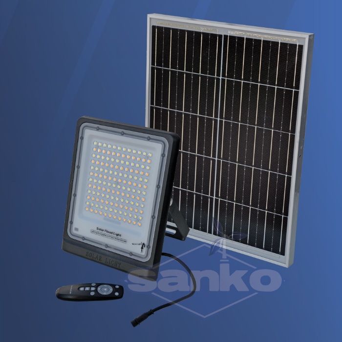 Lampa solarna LED ED100 (1200lm 100W) + panel słoneczny (25W)