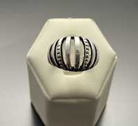 Srebrny żebrowany pierścionek Ag925 r15