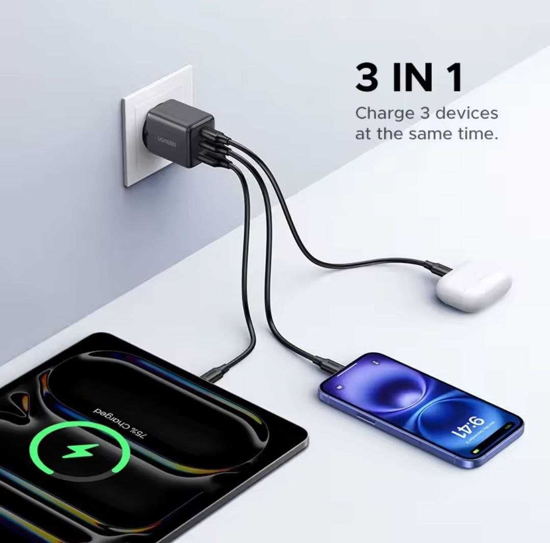UGREEN 30W 3-Port GaN Fast Charger Ugreen X515 зарядний пристрій