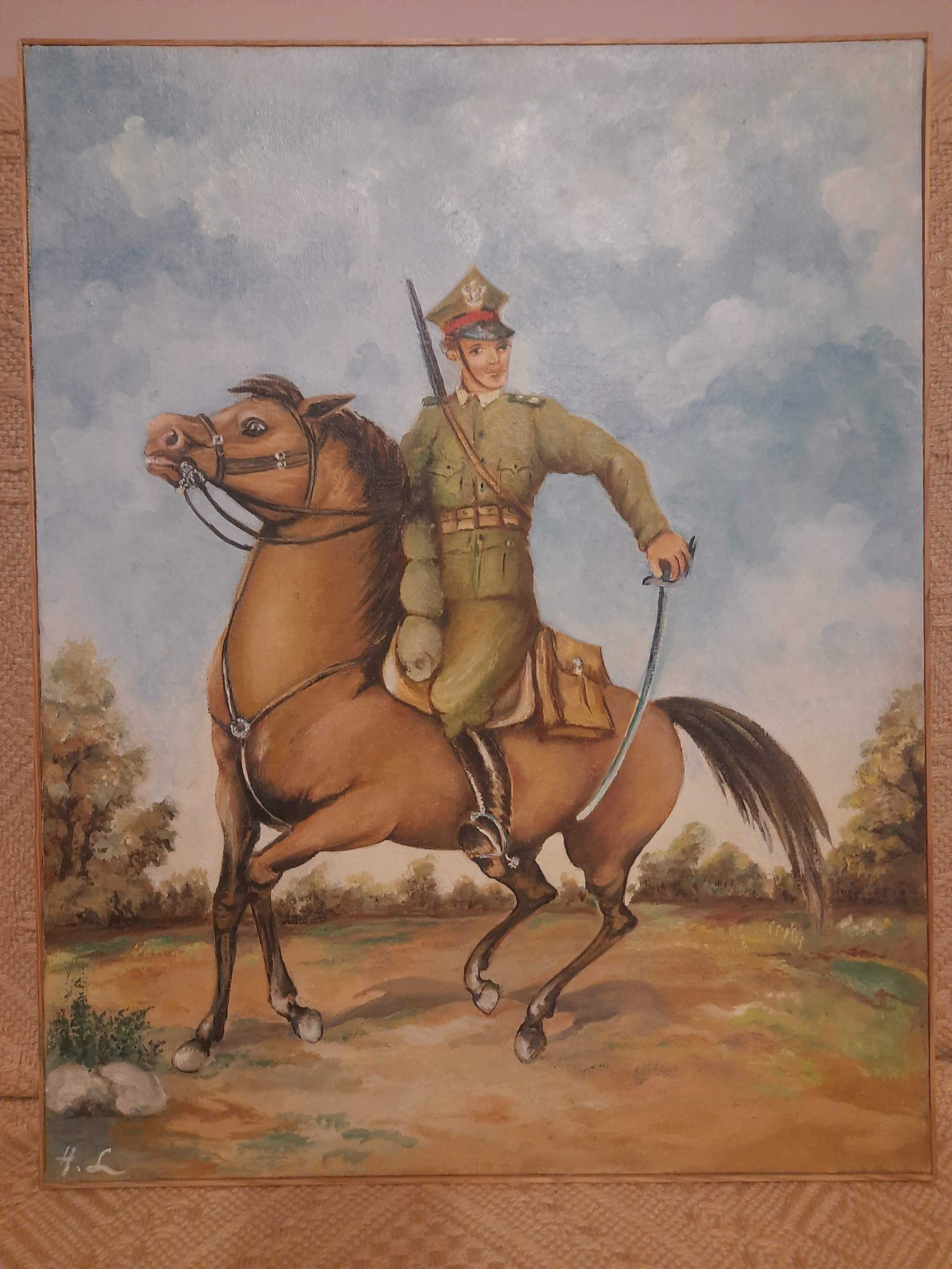 Polski Ułan na koniu 1939 r. Obraz (54,5x43) Hieronim Lange