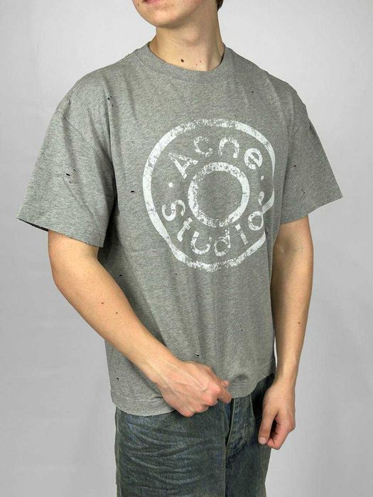 Футболка сіра Acne Studios серая archive opium distressed M L S