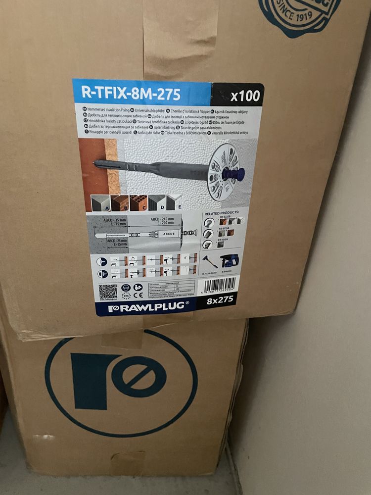 Kołki do styropianu i wełny RawlPlug R-TFIX-8M 275 mm, 2,20zl/szt.