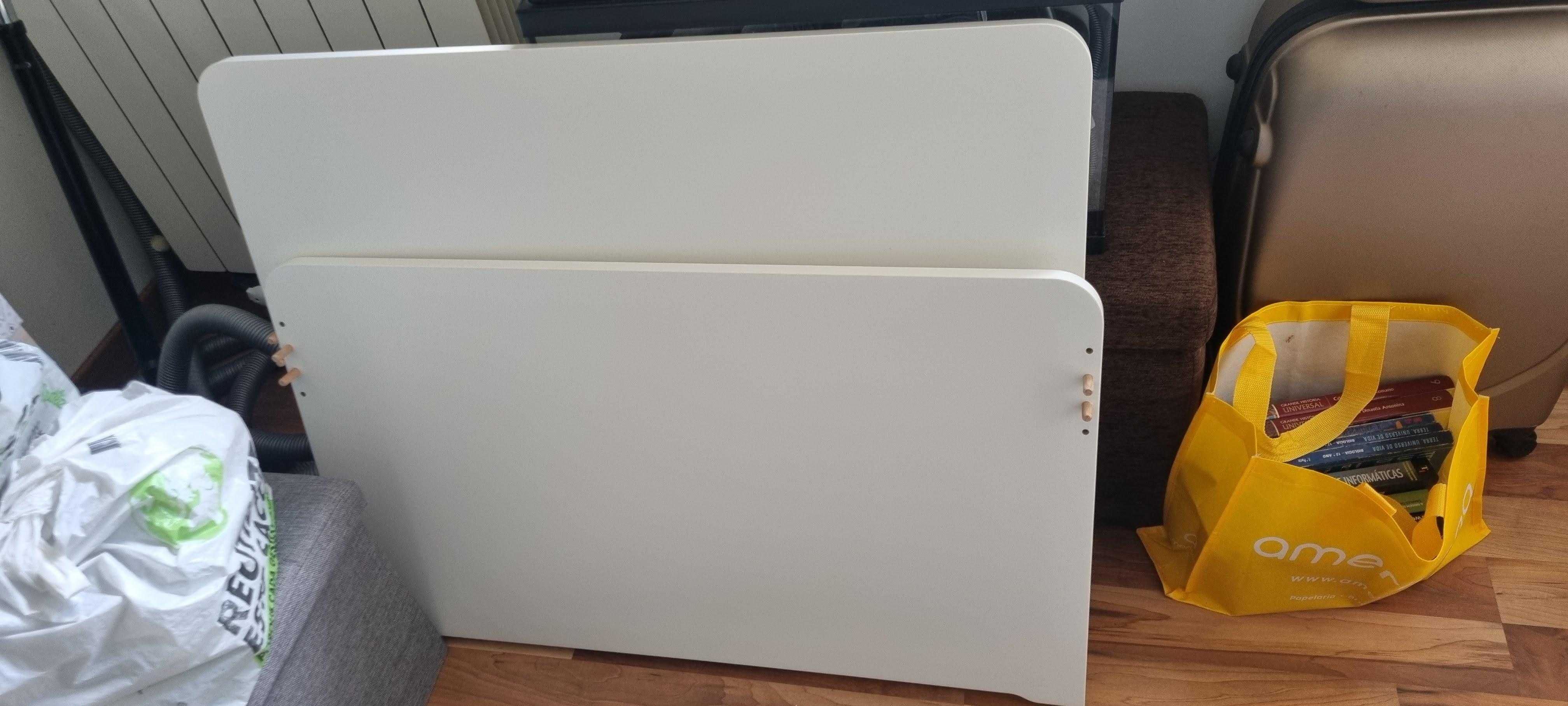 Cama SLÄKT c/estrado ripas, branco, 90x200 cm com um mês de uso