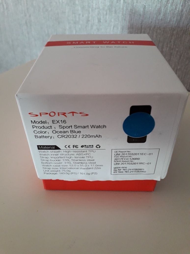 Sport Smart Watch - Modelo EX16 - Ocean Blue - Novo!