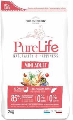Pure Life Mini Adult with duck and white fish 8kg