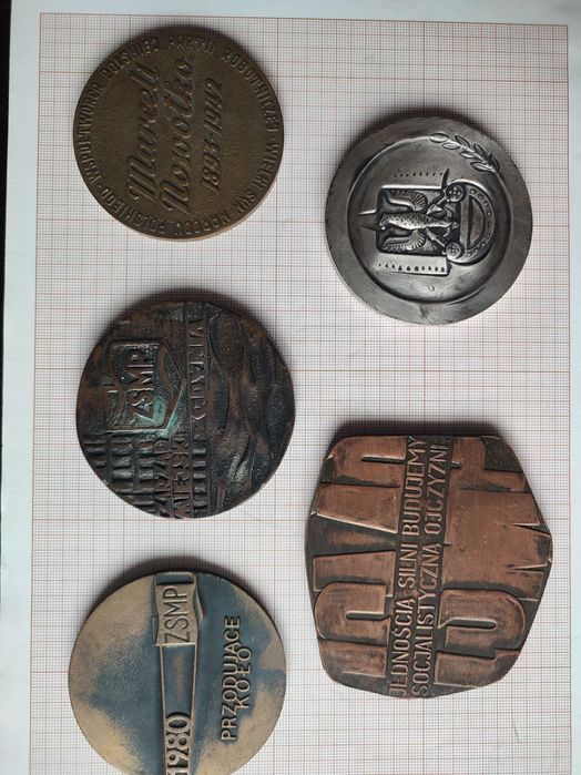 Odznaki, odznaczenia, medale, PRL, 6 medali brąz