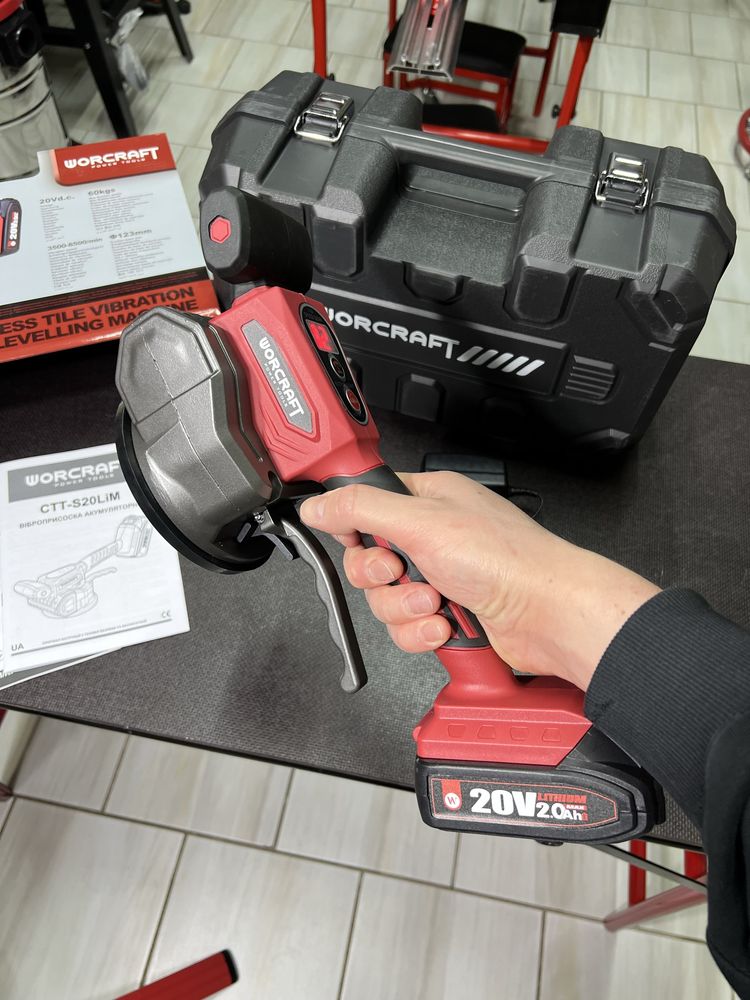 НОВИНКА! Виброприсоска для плитки WORCRAFT CTT-S20LiM До 60 кг Ø123 мм