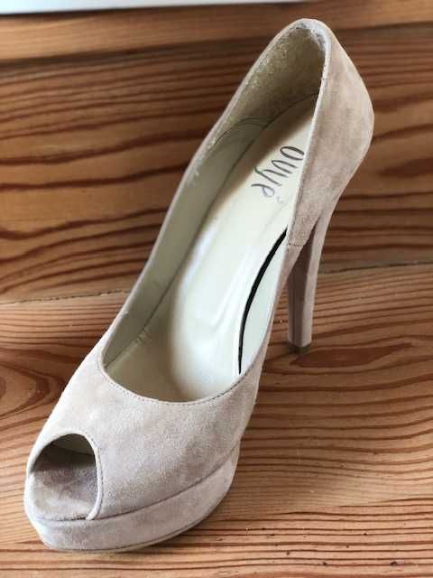 Włoskie sandały, szpilki, OVYE, skóra naturalna, rozmiar 39