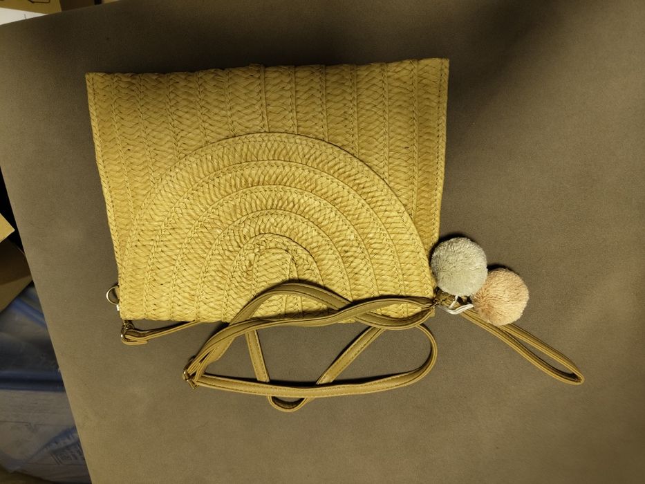 torebka słomiana plażowa pleciona plecak koszyk