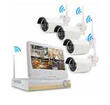 Kit Vídeo Vigilância C/ ECRÃ WIFI Profissional 4 Câmaras Exterior