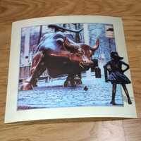 Картина 3-д формат "Атакующий бык" с Уолл стрит и бесстрашная девочка