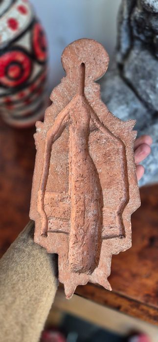 Stara rzeźba sakralna Święta antyk Św. Jadwiga terakota antyk Francja