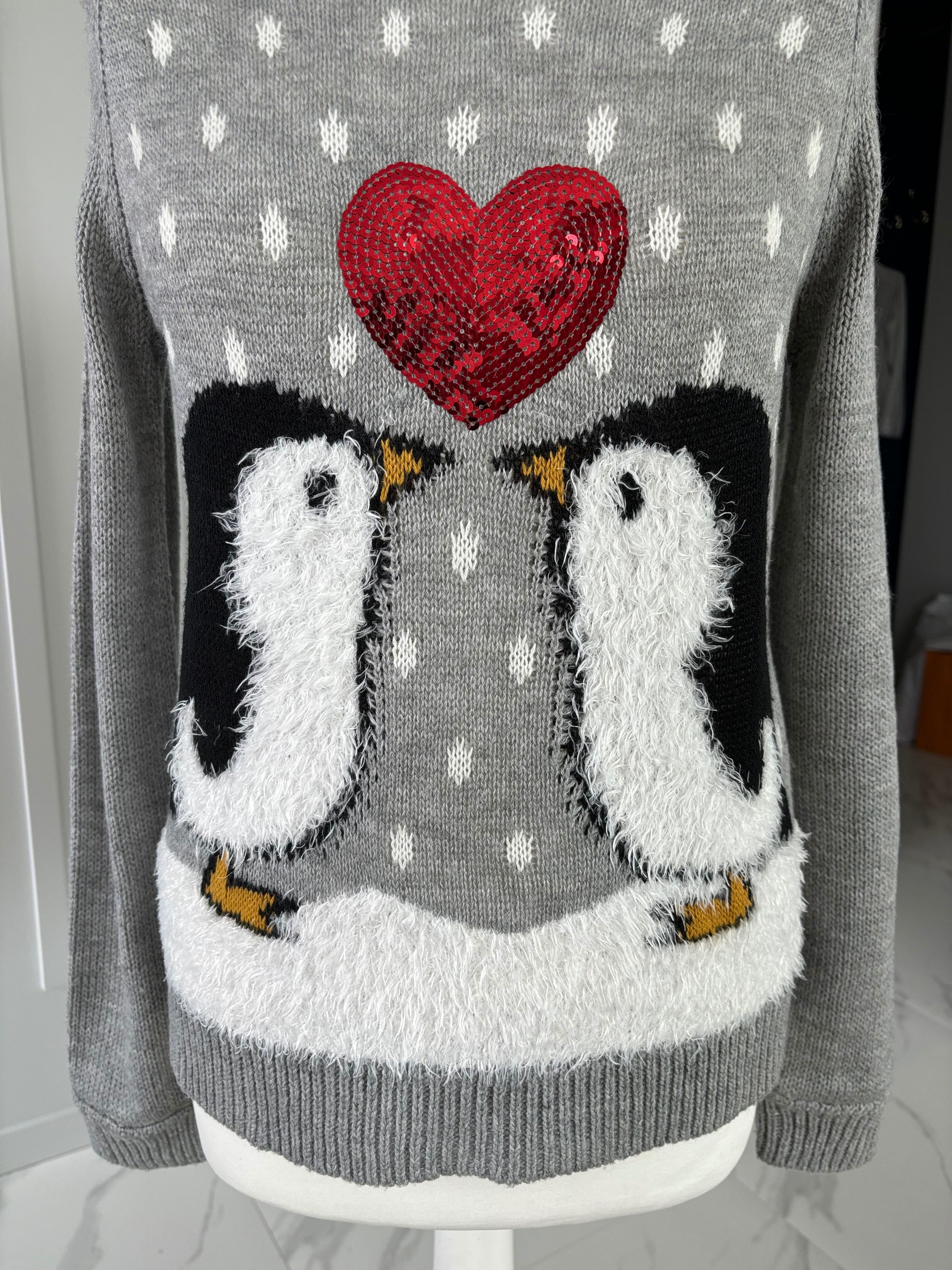 Clockhouse C&A sweter z pingwinkami